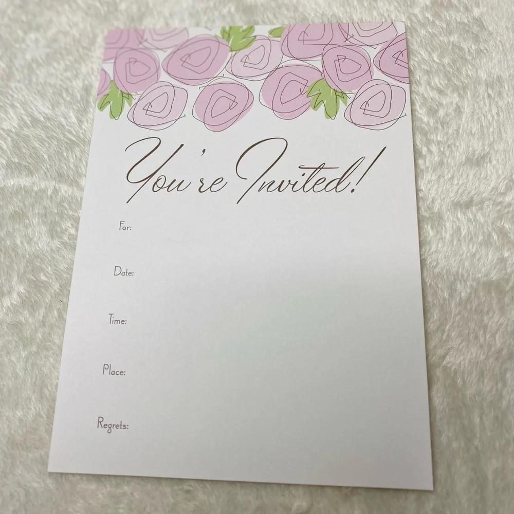 Party Invitations | You’re Invited roses 12 count Birthday Wedding Shower